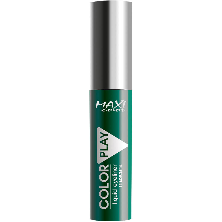 Туш для вій кольорова Maxi Color Color Play Liquid Eyeliner Mascara 01 Зелена 12.9 мл - фото 1