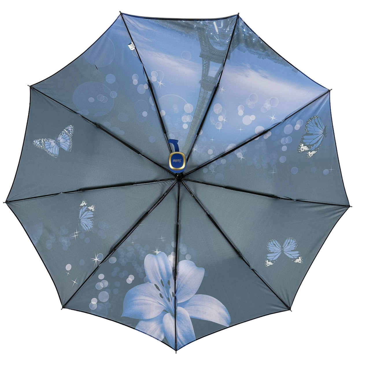 Жіноча складана парасолька напівавтомат Susino 101 см синя - фото 5