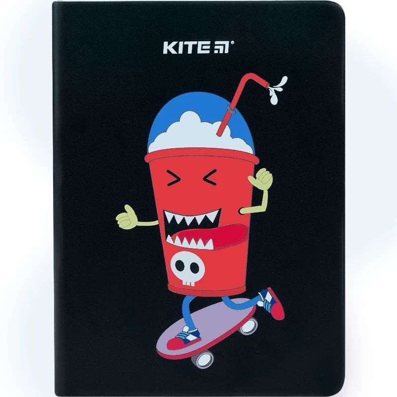 Блокнот Kite Black skate B6 в клеточку 96 листов черный (K22-464-4) - фото 2