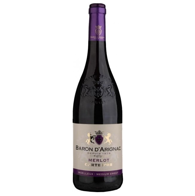 Вино Baron d'Arignac Merlot, 12%, 0,75 л - фото 1