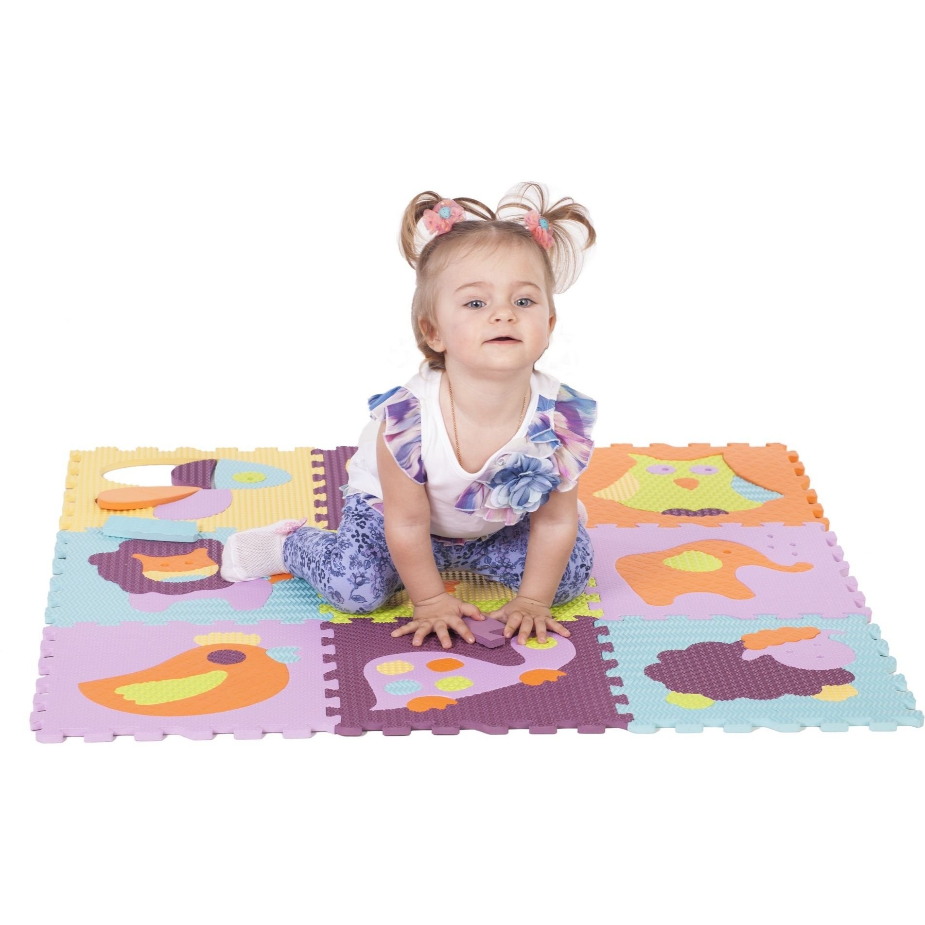 Ігровий килимок-пазл Baby Great Веселий зоопарк, 92х92 см (GB-M129А2) - фото 3