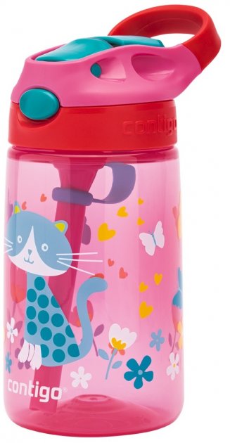 Пляшка дитяча Contigo, 420 мл, рожевий із сірим котом (2116113) - фото 4