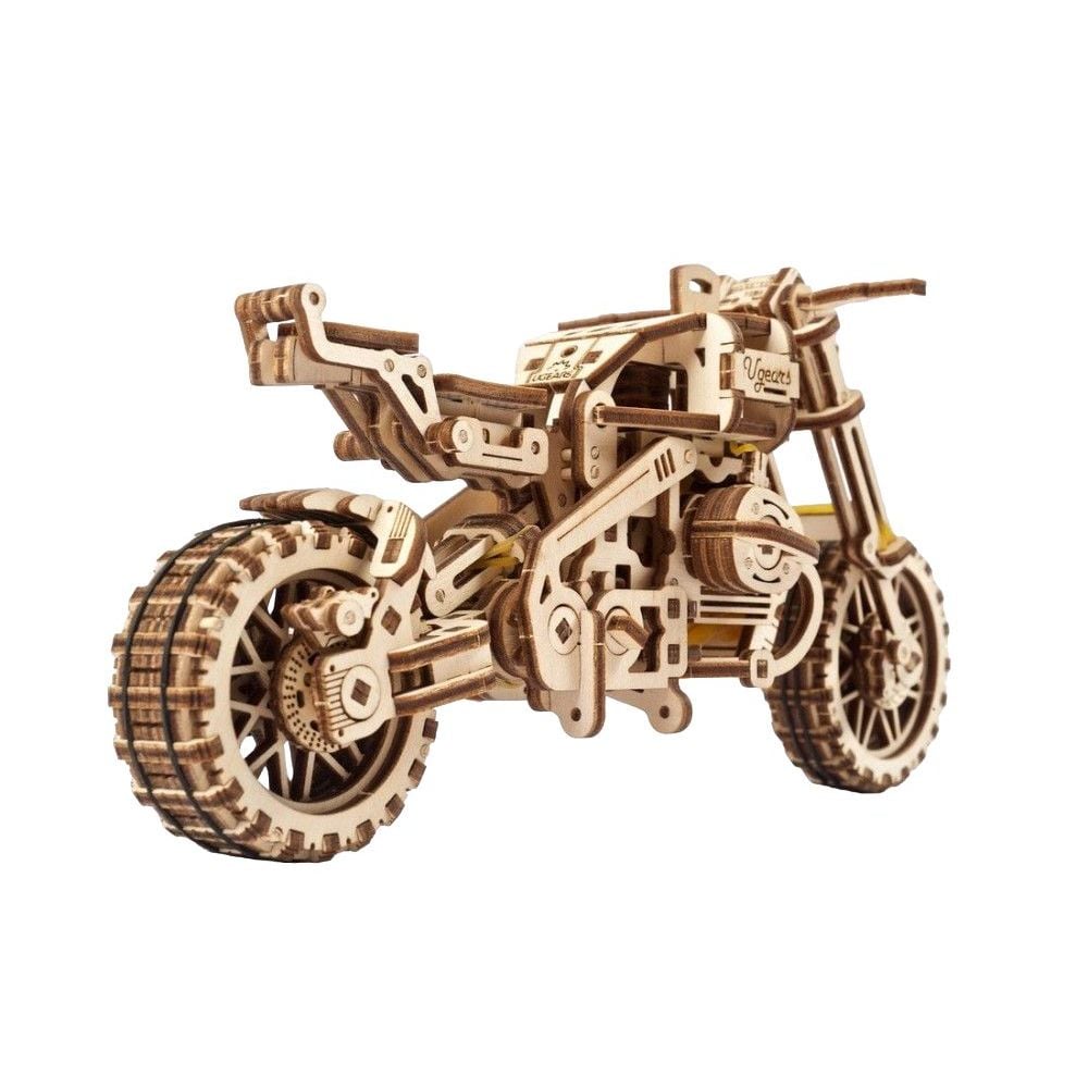 Механический 3D Пазл Ukrainian Gears Мотоцикл Scrambler UGR-10, с коляской, 380 элементов (70137) - фото 5