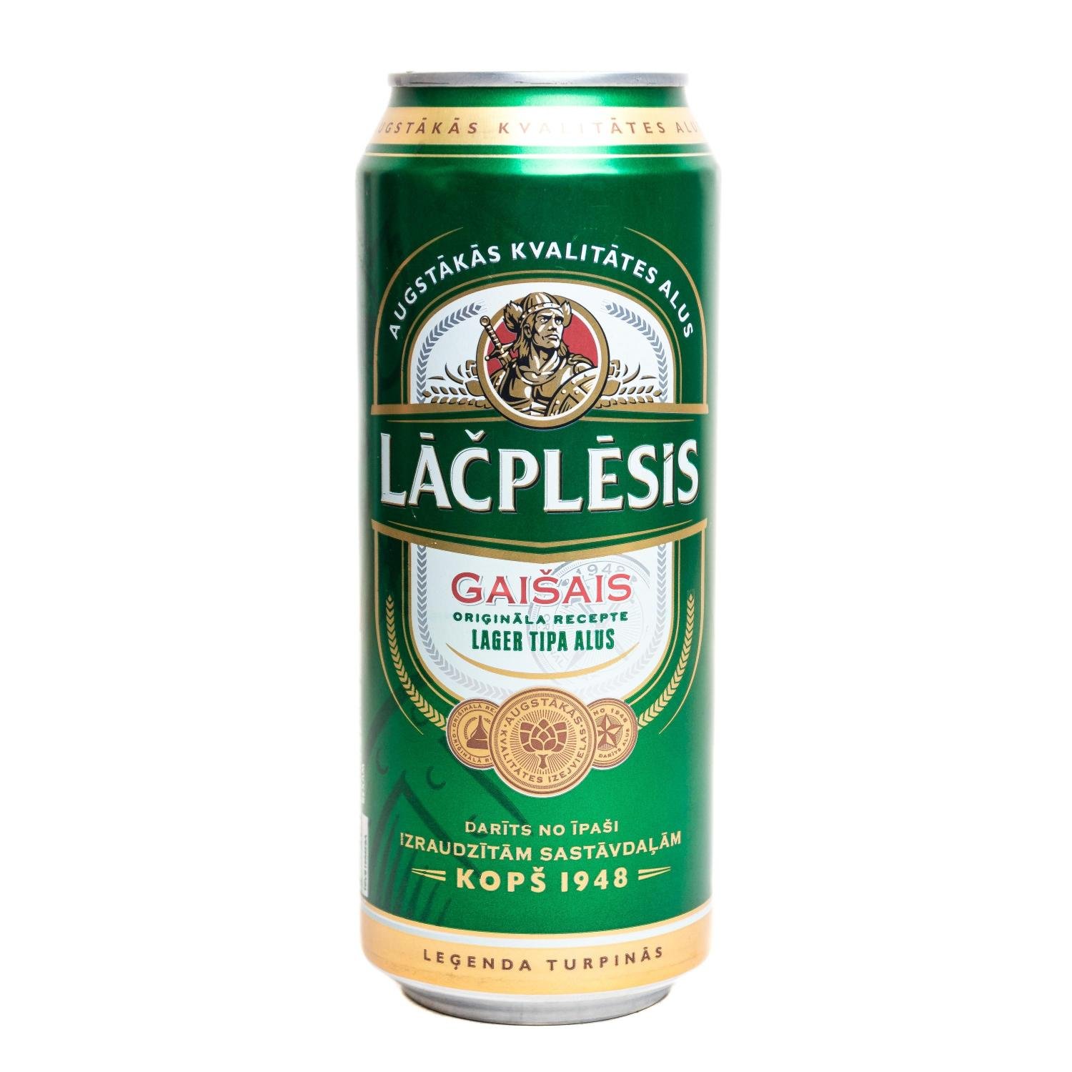Пиво Lacplesis Gaisais, светлое, 5%, ж/б, 0,5 л (608117) - фото 1