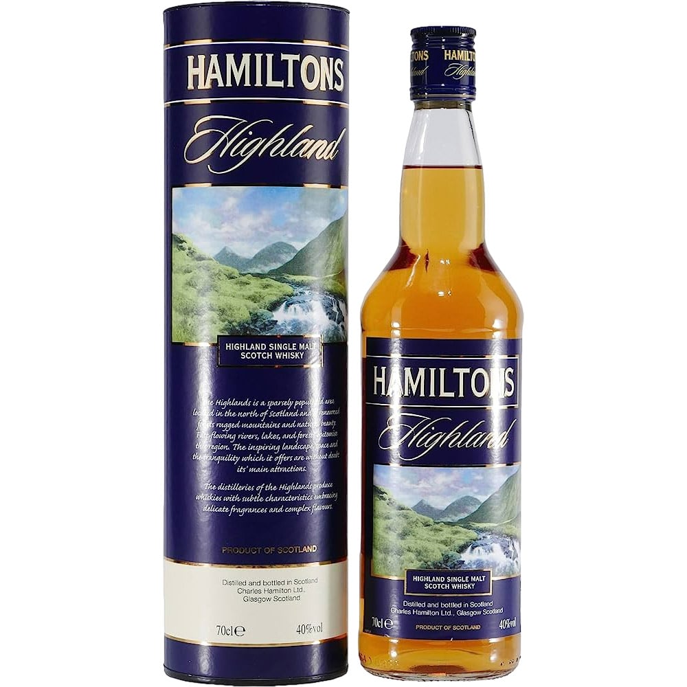 Виски Hamiltons Highland Single Malt Scotch Whisky, 40%, 0,7 л, в тубусе - фото 1