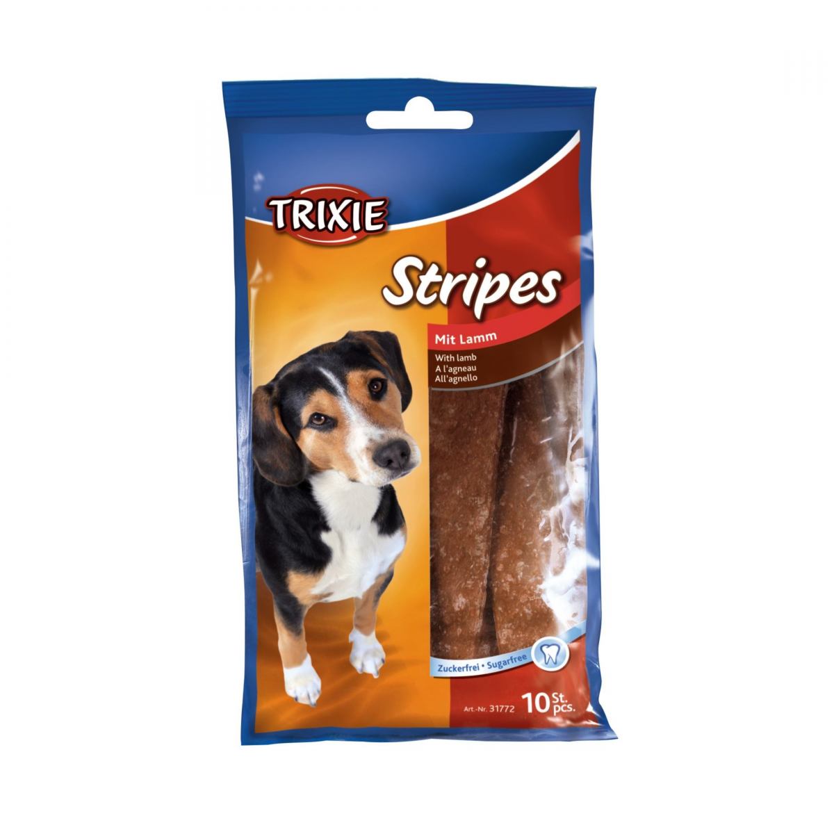 Ласощі для собак Trixie Stripes, з ягням, 100 г - фото 1