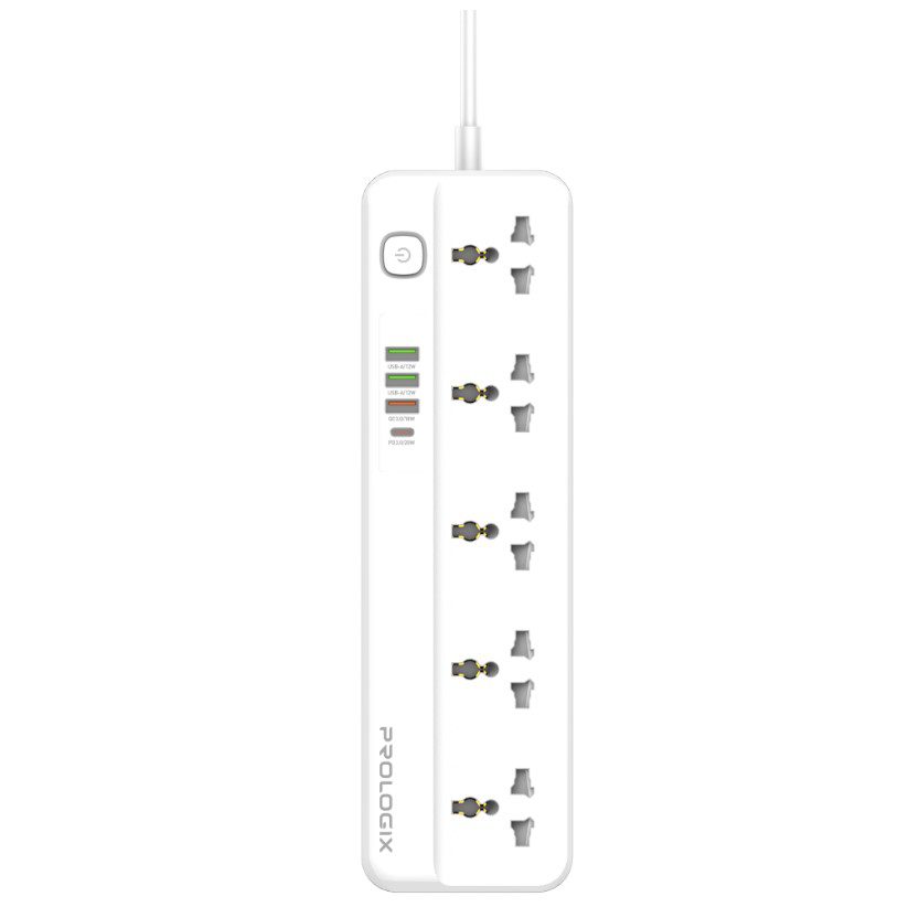 Мережевий фільтр-подовжувач Prologix Premium PRSC5415W 5 розеток 4 USB (PD+QC3.0+2 AUTO ID) 2 м - фото 2