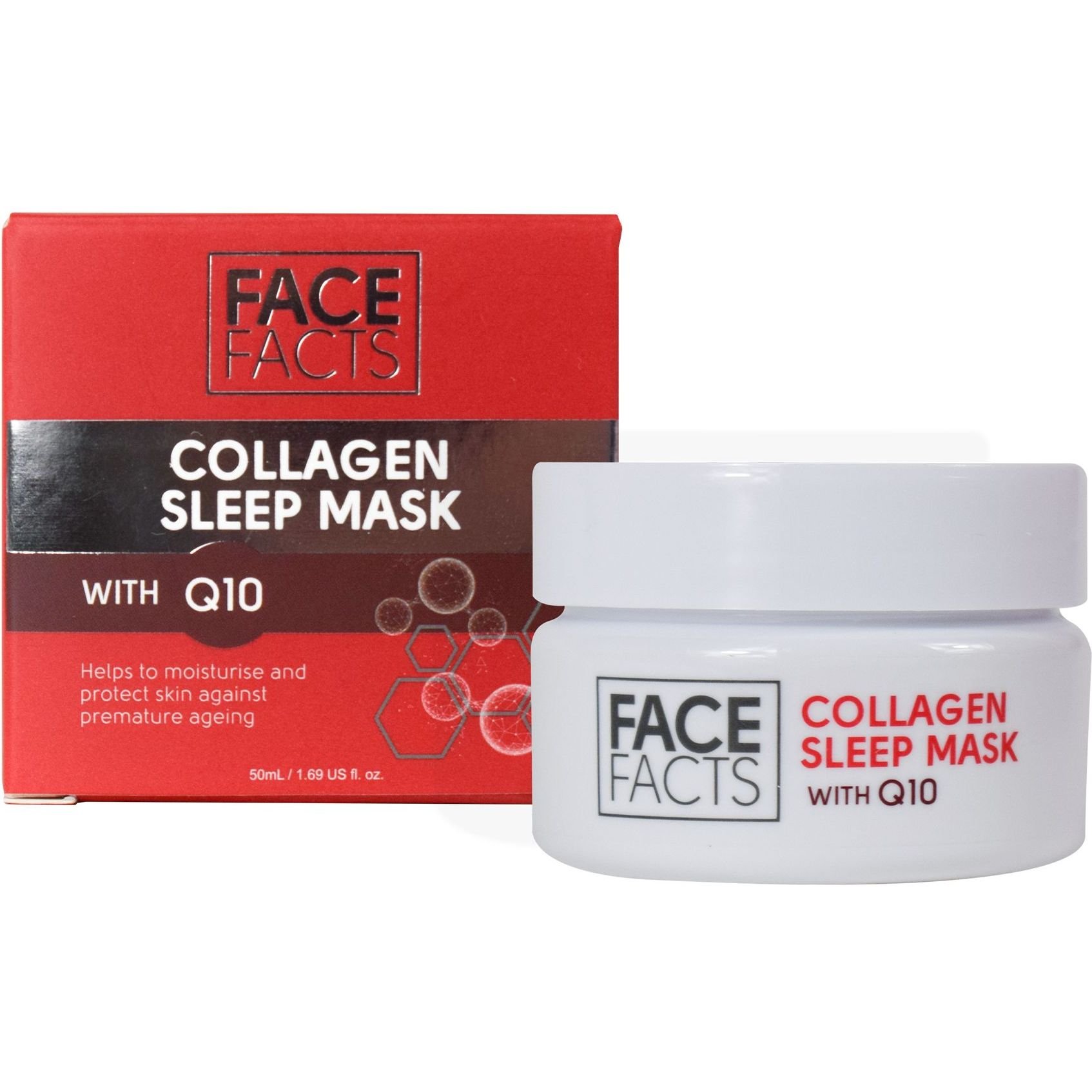 Ночная гель-маска Face Facts Collagen Sleep Mask With Q10 с коллагеном и коэнзимом Q10 50 мл - фото 1