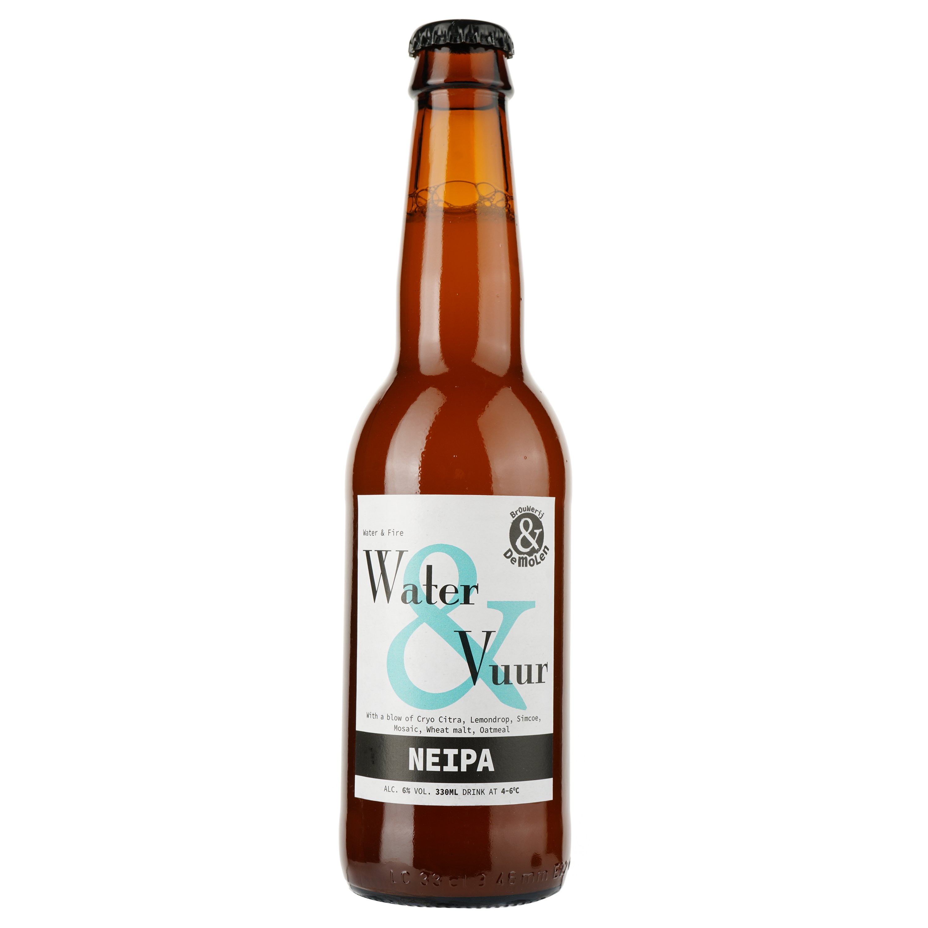 Пиво De Molen Water & Vuur Neipa, светлое, 6%, 0,33 л - фото 1