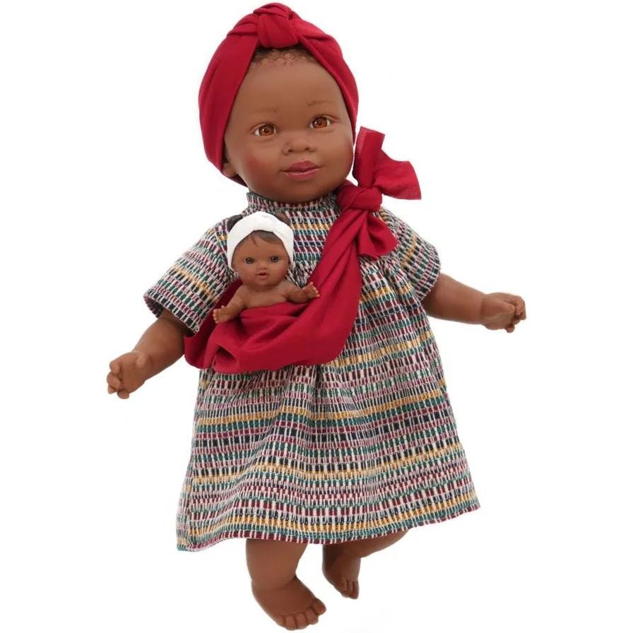 Кукла Nines d`Onil Maria с малышом в красной чалме, 37 см (6313) - фото 1
