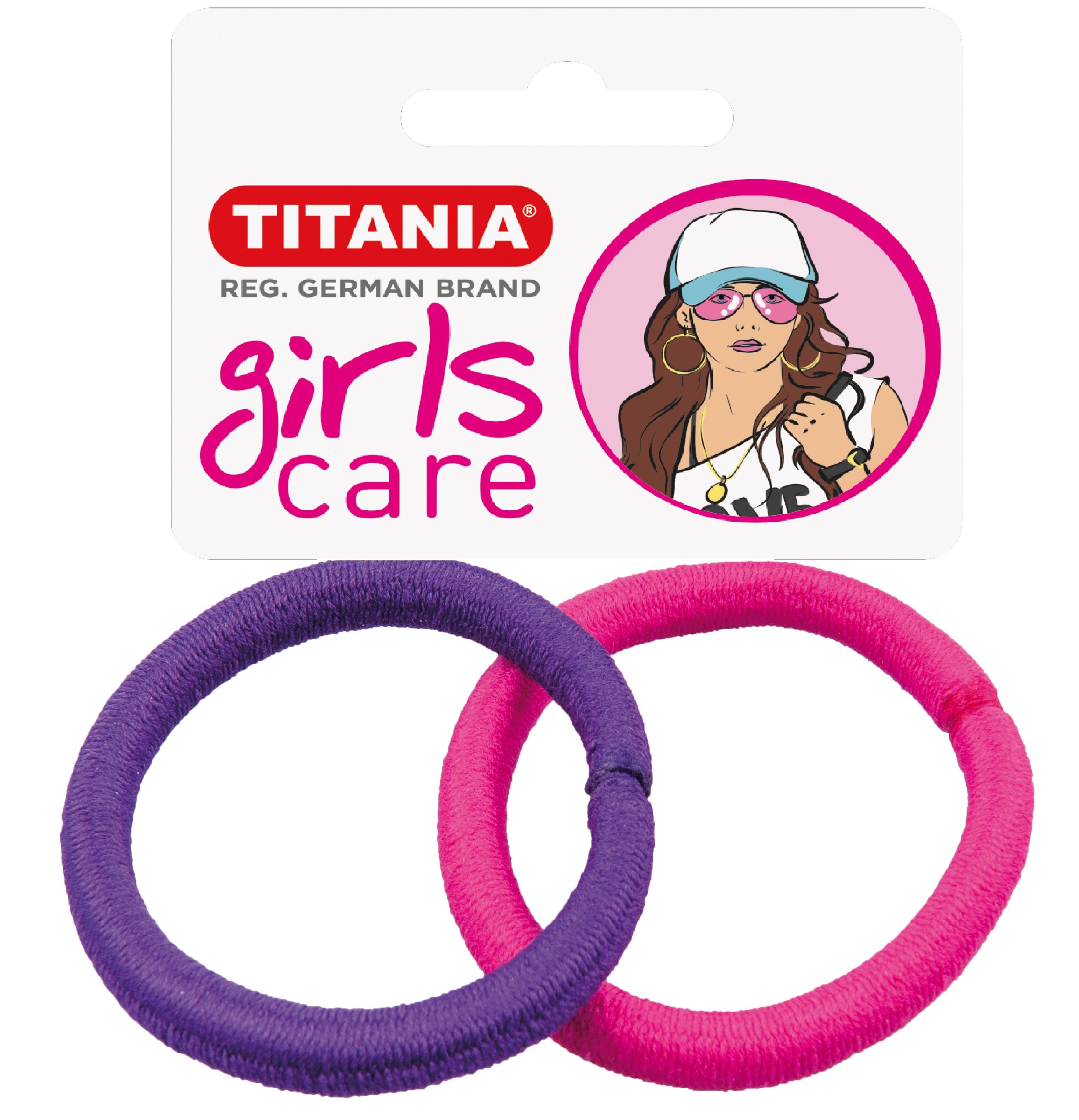 Набір резинок для волосся Titania, рожевий і фіолетовий, 6 шт. (7997 GIRL) - фото 1