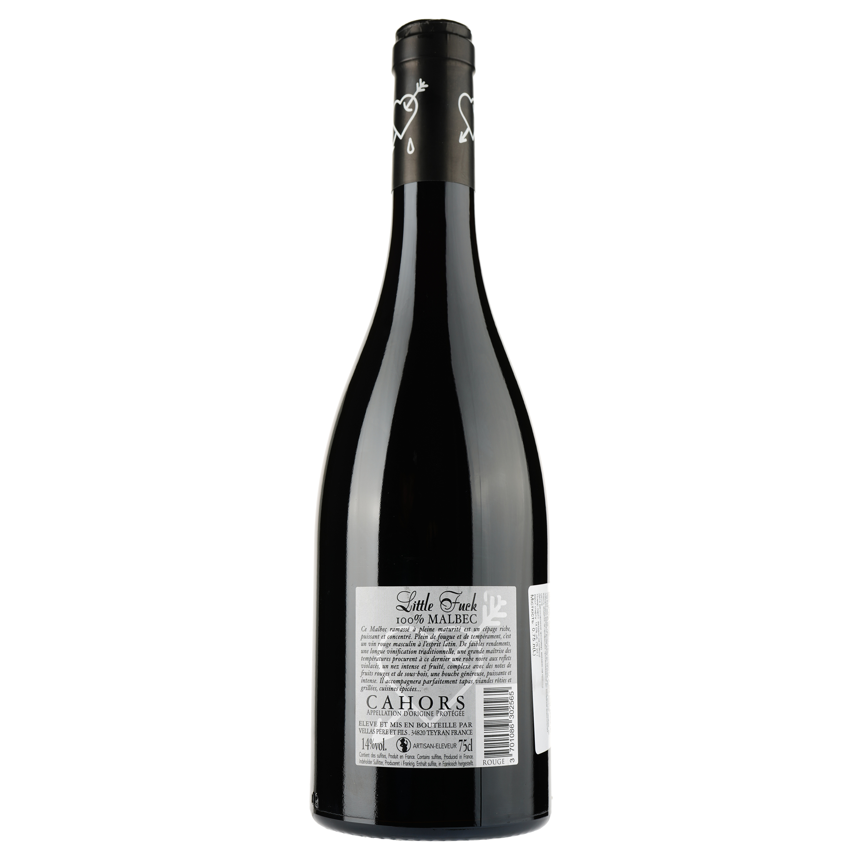 Вино Little Fuck 2021 AOP Cahors, красное, сухое, 0,75 л - фото 2