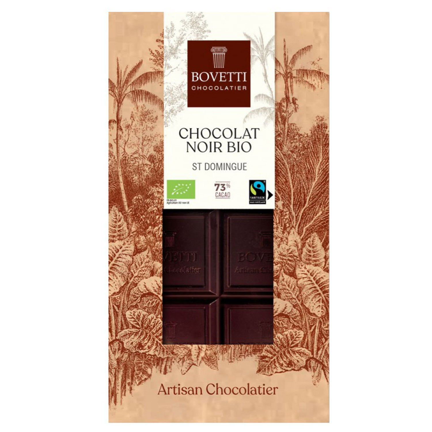 Шоколад чорний Bovetti 73% органічний 100 г - фото 1