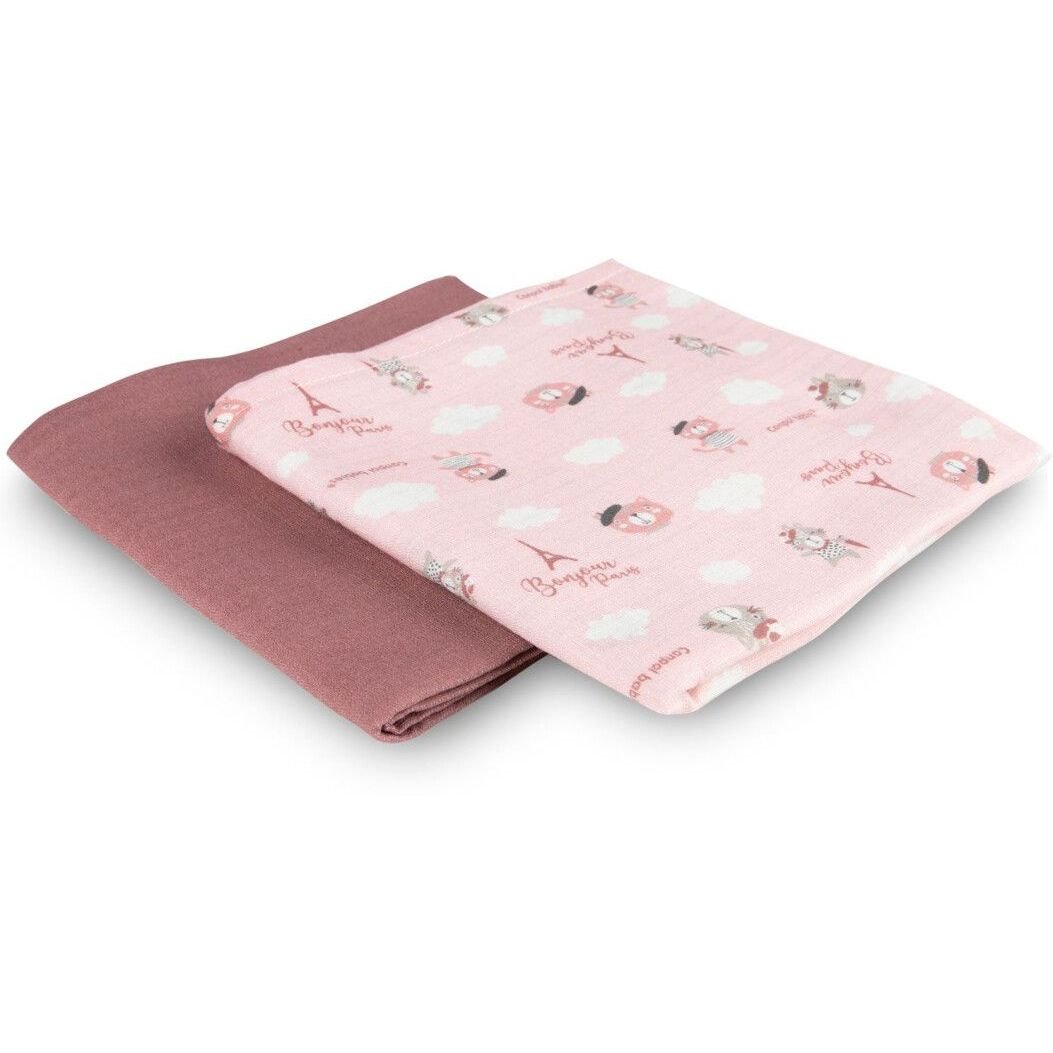 Пеленка многоразовая Canpol babies Bonjour Paris, розовый, 70х70 см, 2 шт. (26/901_pin) - фото 4