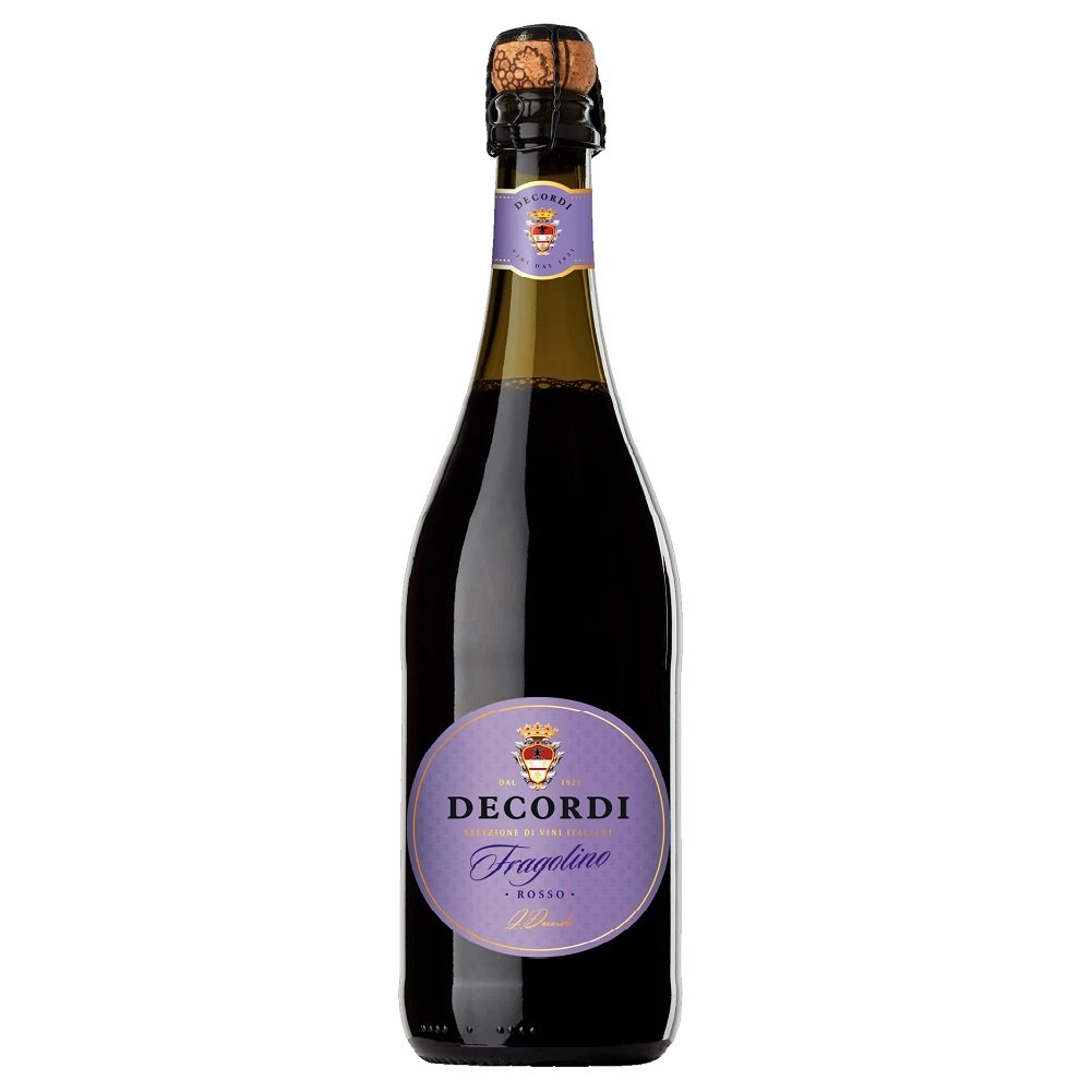 Вино ігристе Decordi Fragolino Rosso, червоне, напівсолодке, 7,5%, 0,75 л - фото 1