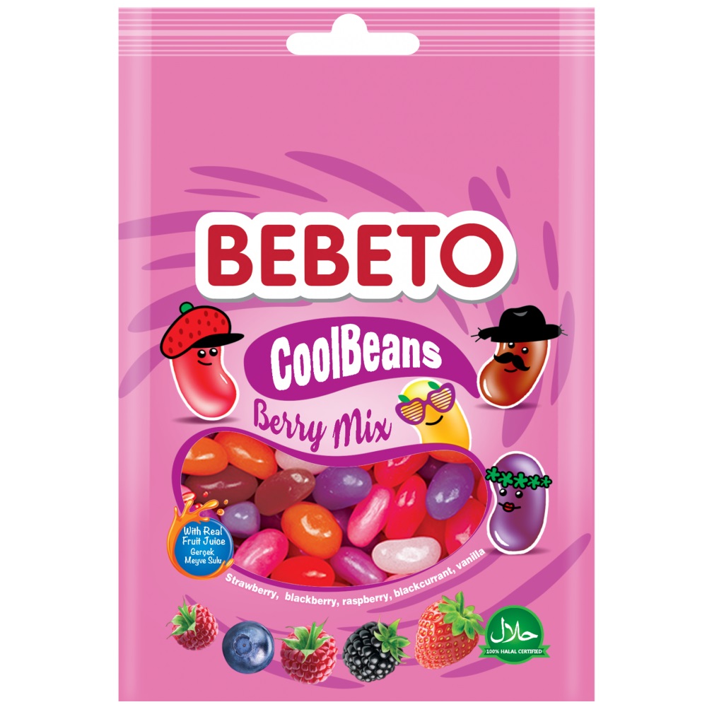 Конфеты жевательные Bebeto Крутые бобы, ягодное ассорти 60 г - фото 1