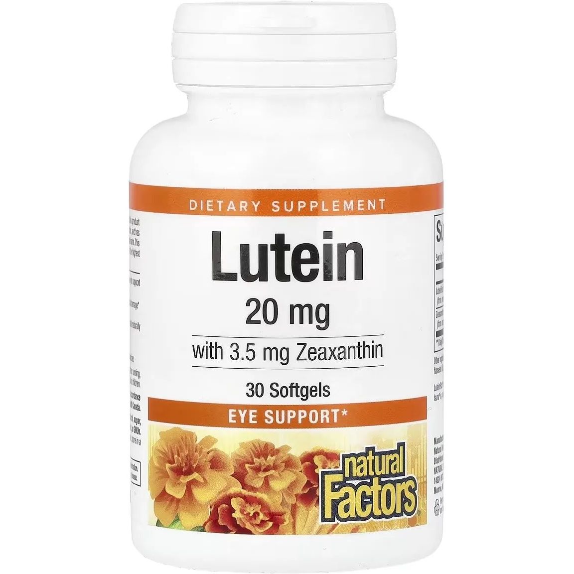 Лютеин Natural Factors Lutein 20 мг 30 желатиновых капсул - фото 1