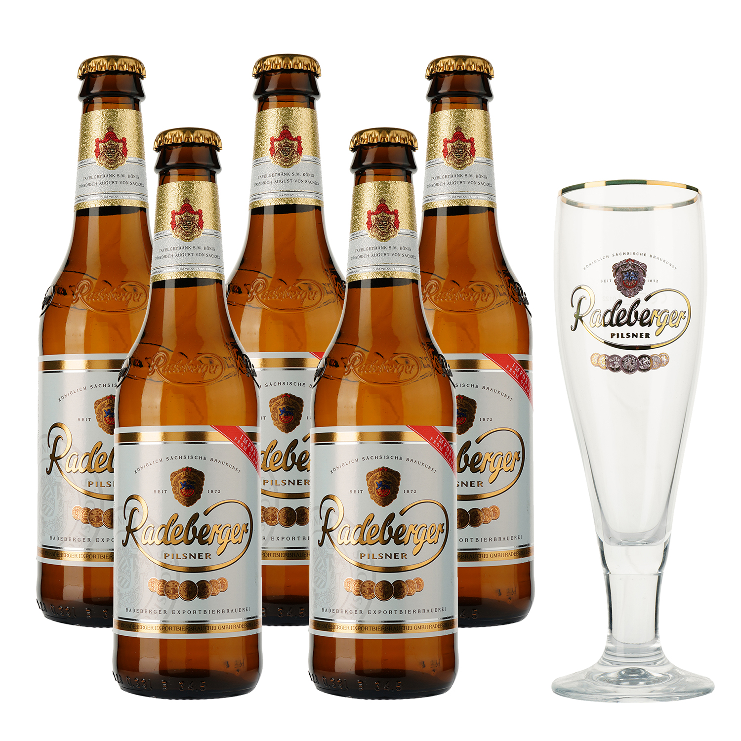 Набір пива Radeberger 4.8% (5 шт. x 0.33 л) + келих - фото 3