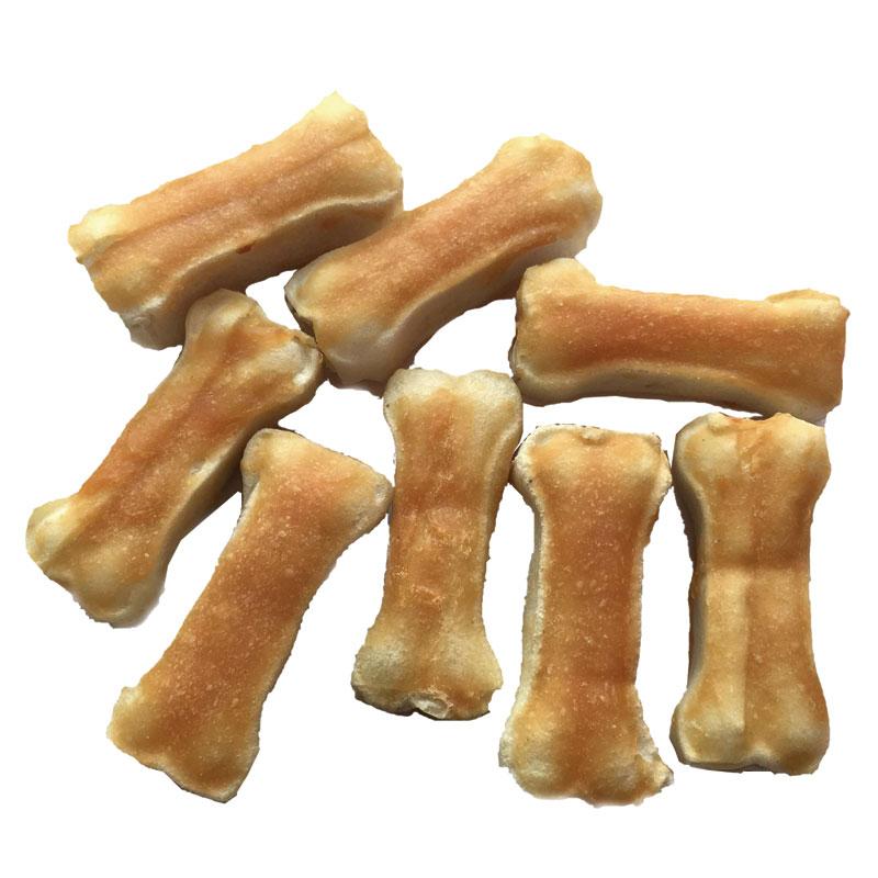 Ласощі для собак Lucky star Пресована сиром'ятна кістка з курячою пастою, 5,5 см, 200 г (RM009S) - фото 1