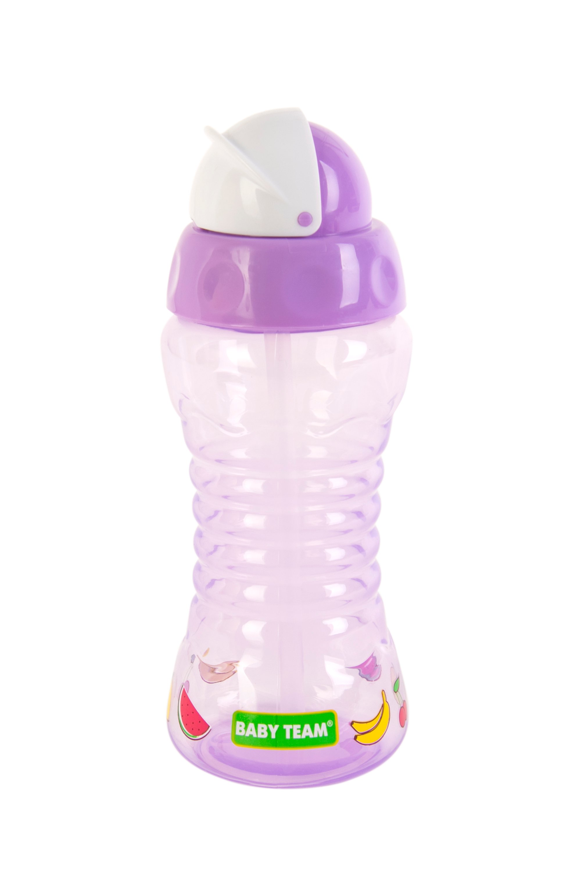 Поїльник для подорожей Baby Team, з трубочкою, 10+ міс., фіолетовий (5005_фиолетовый) - фото 1