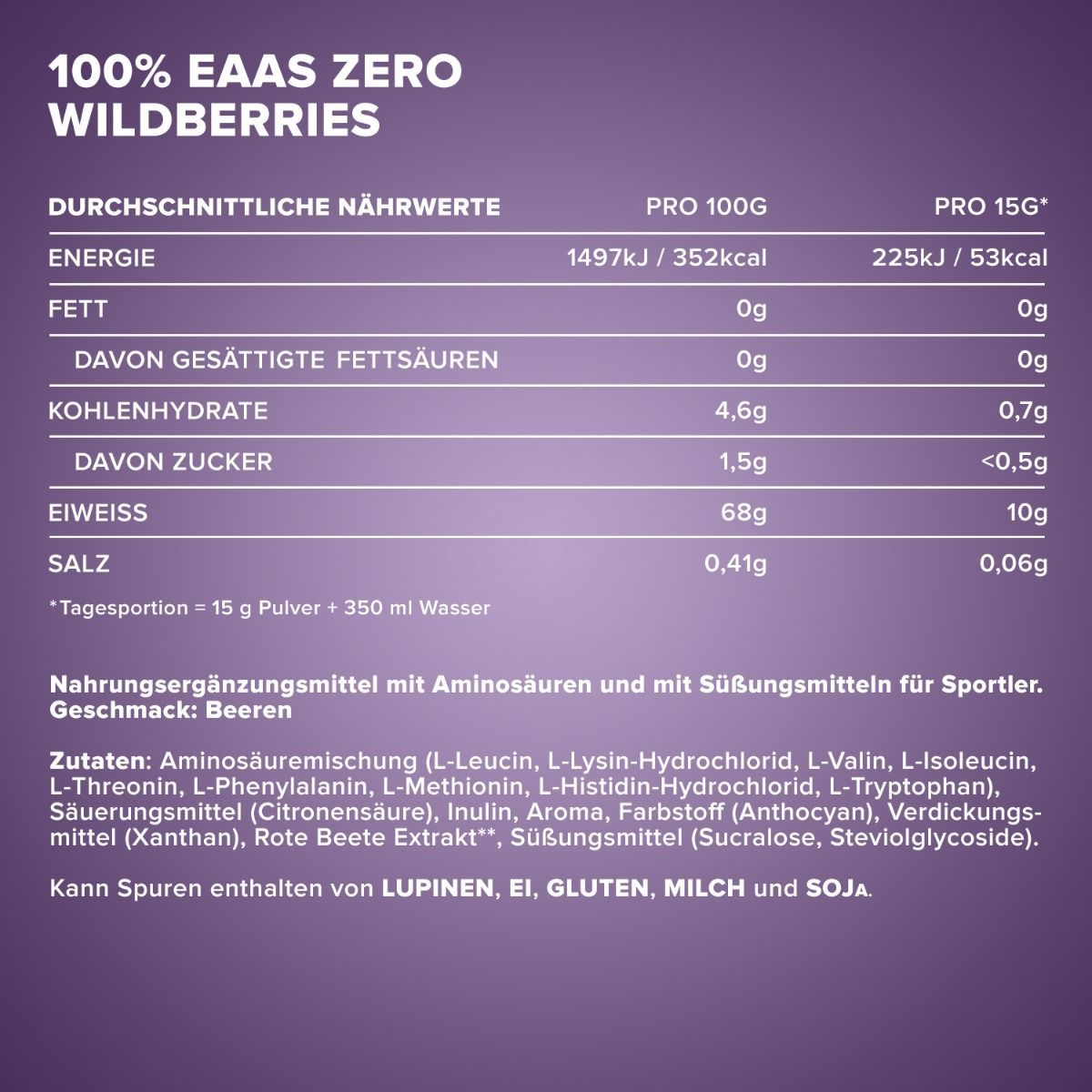 Аминокислота IronMaxx 100% EAAs Zero Лесные ягоды 500 г - фото 5