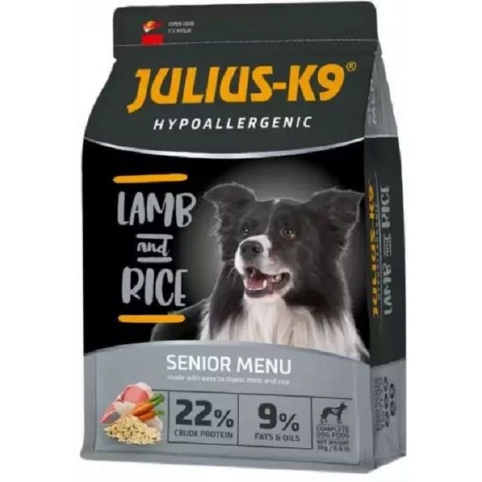 Сухий корм для собак Julius-K9 HighPremium Senior Lamb&Rice, Гіпоалергенний, Ягня та рис,12 кг - фото 1