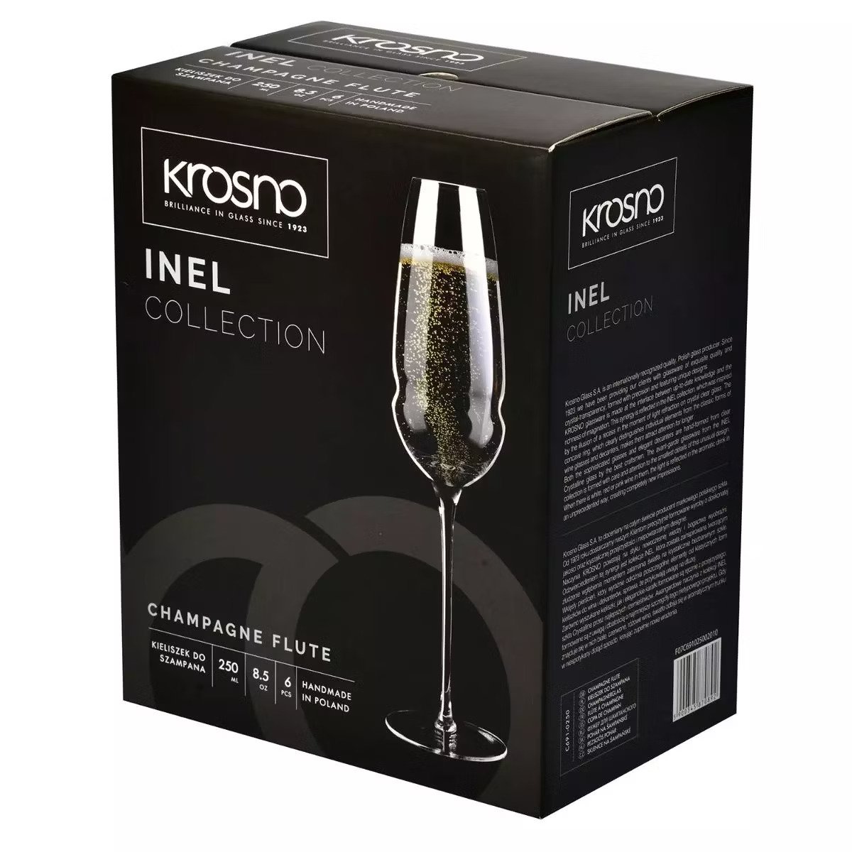 Набор бокалов для шампанского Krosno Inel, стекло, 250 мл, 6 шт. (870892) - фото 3