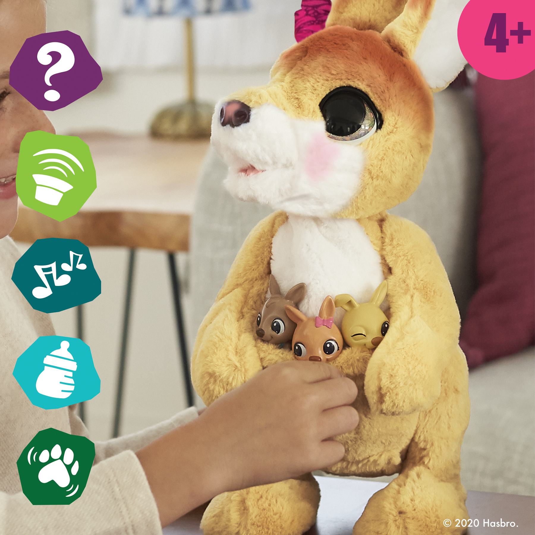 Интерактивная игрушка Hasbro FurReal Friends Кенгуру мама Джози и ее кенгурята (E6724) - фото 3