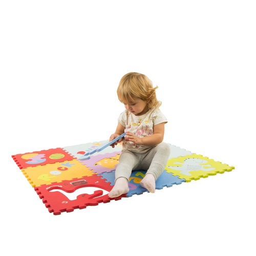 Детский развивающий игровой коврик-пазл Baby Great Развлечения динозавров, 92х92 см (GB-M1602) - фото 4