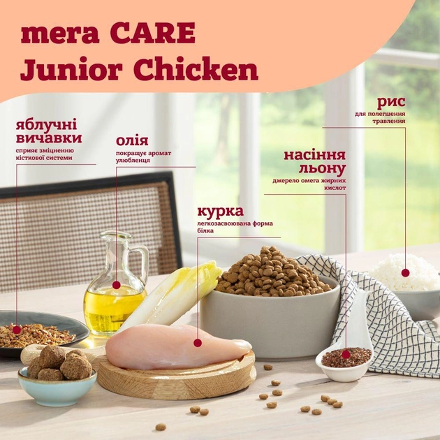 Сухой корм для собак юниоров Mera Care Junior Chicken с курицей 10 кг - фото 4