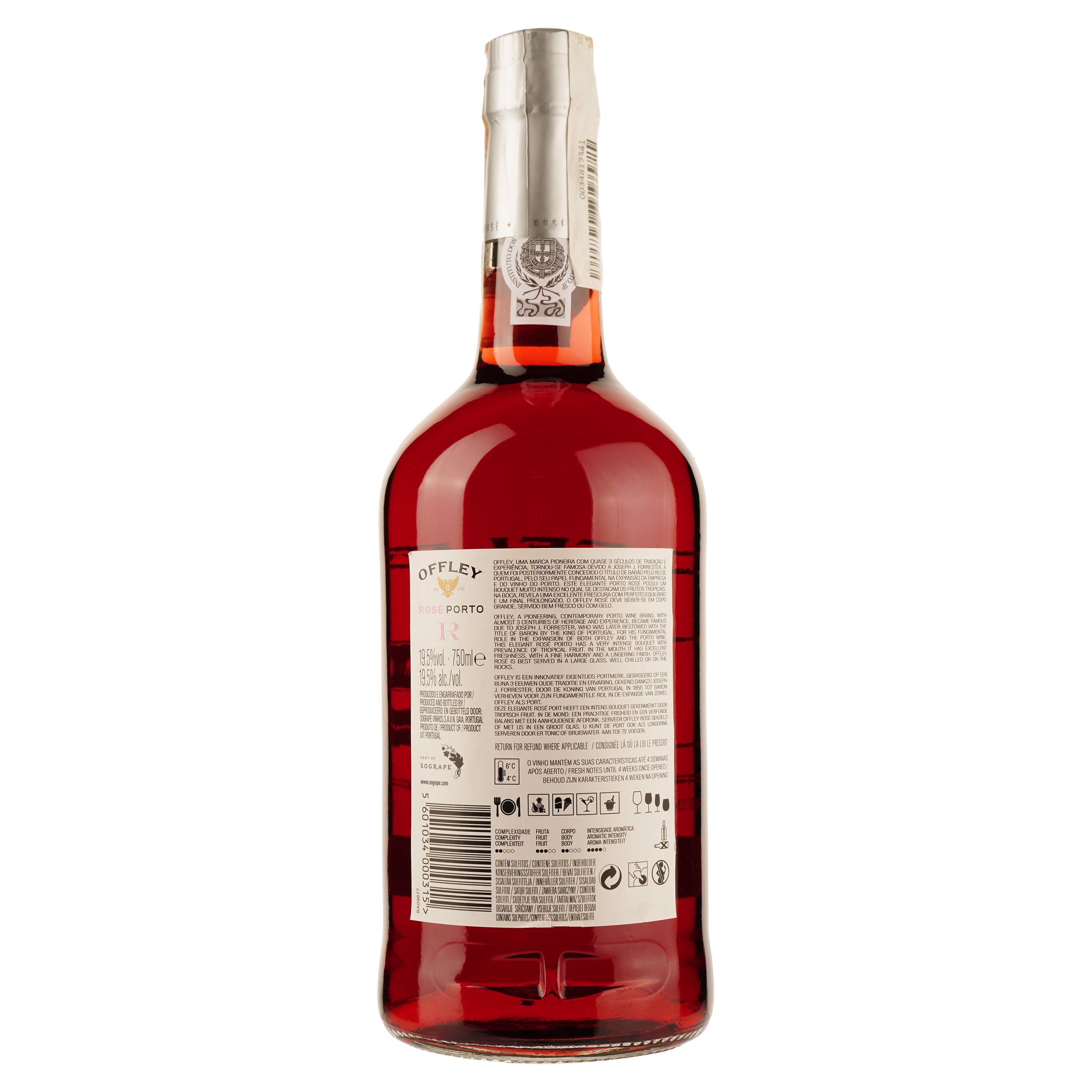 Вино Offley Pink Port, рожеве, солодке, 19,5%, 0,75 л (44374) - фото 2