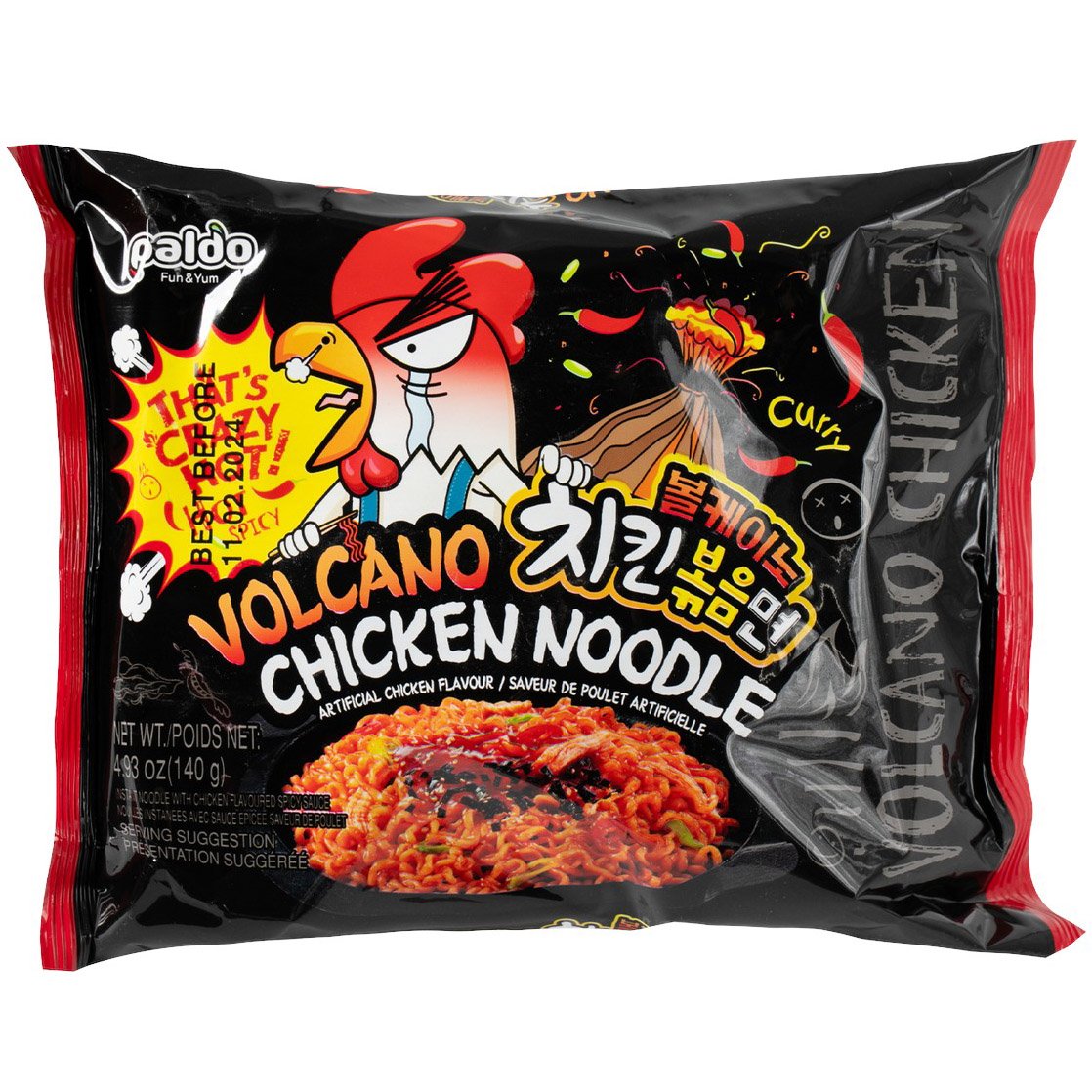 Лапша быстрого приготовления Paldo Volcano Chicken Noodle с курицей острая 140 г - фото 1