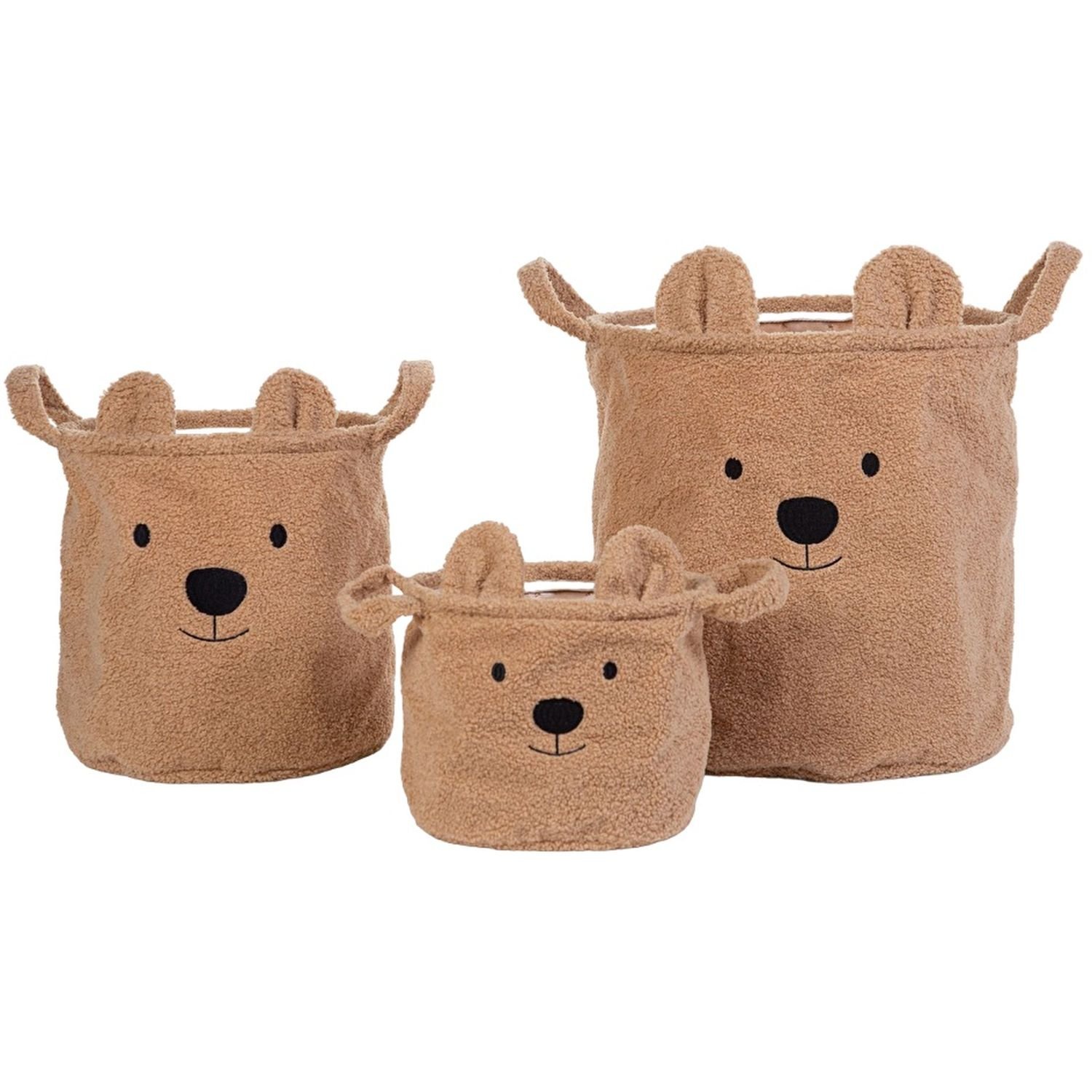 Набір корзин для іграшок Childhome Teddy, коричневий, 3 шт. (CCBTBSET) - фото 1