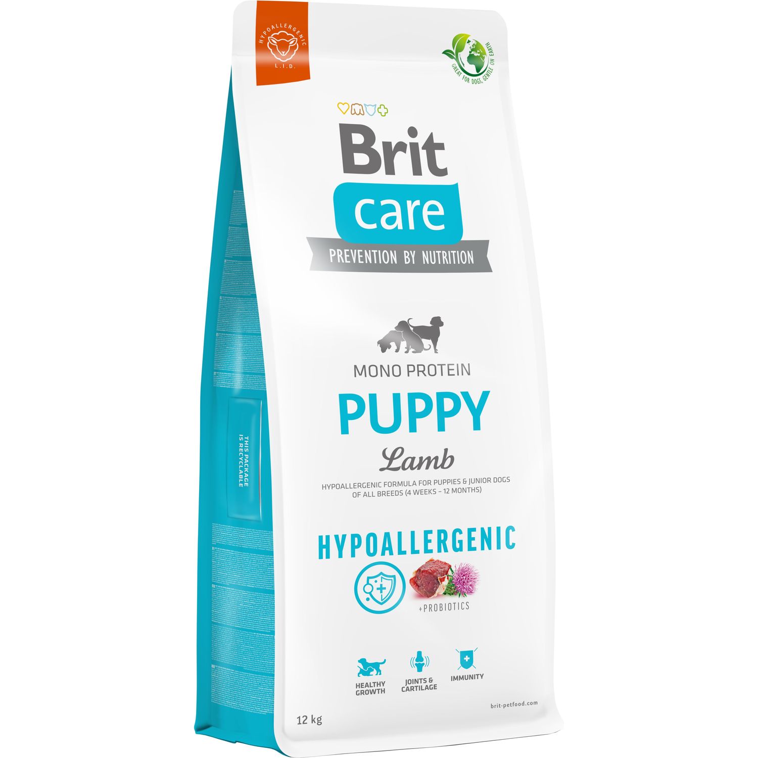 Сухой корм для щенков Brit Care Dog Hypoallergenic Puppy, гипоаллергенный, с ягненком, 12 кг - фото 1