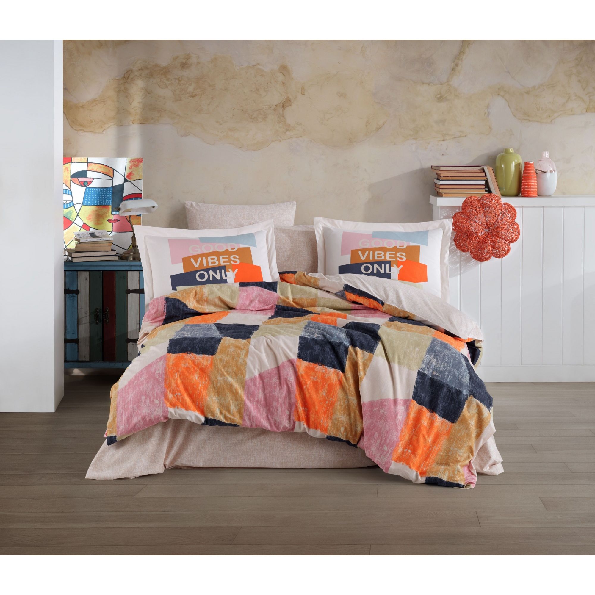 Комплект постельного белья Hobby Poplin Bermuda полуторный оранжевый (78137_1,5) - фото 1