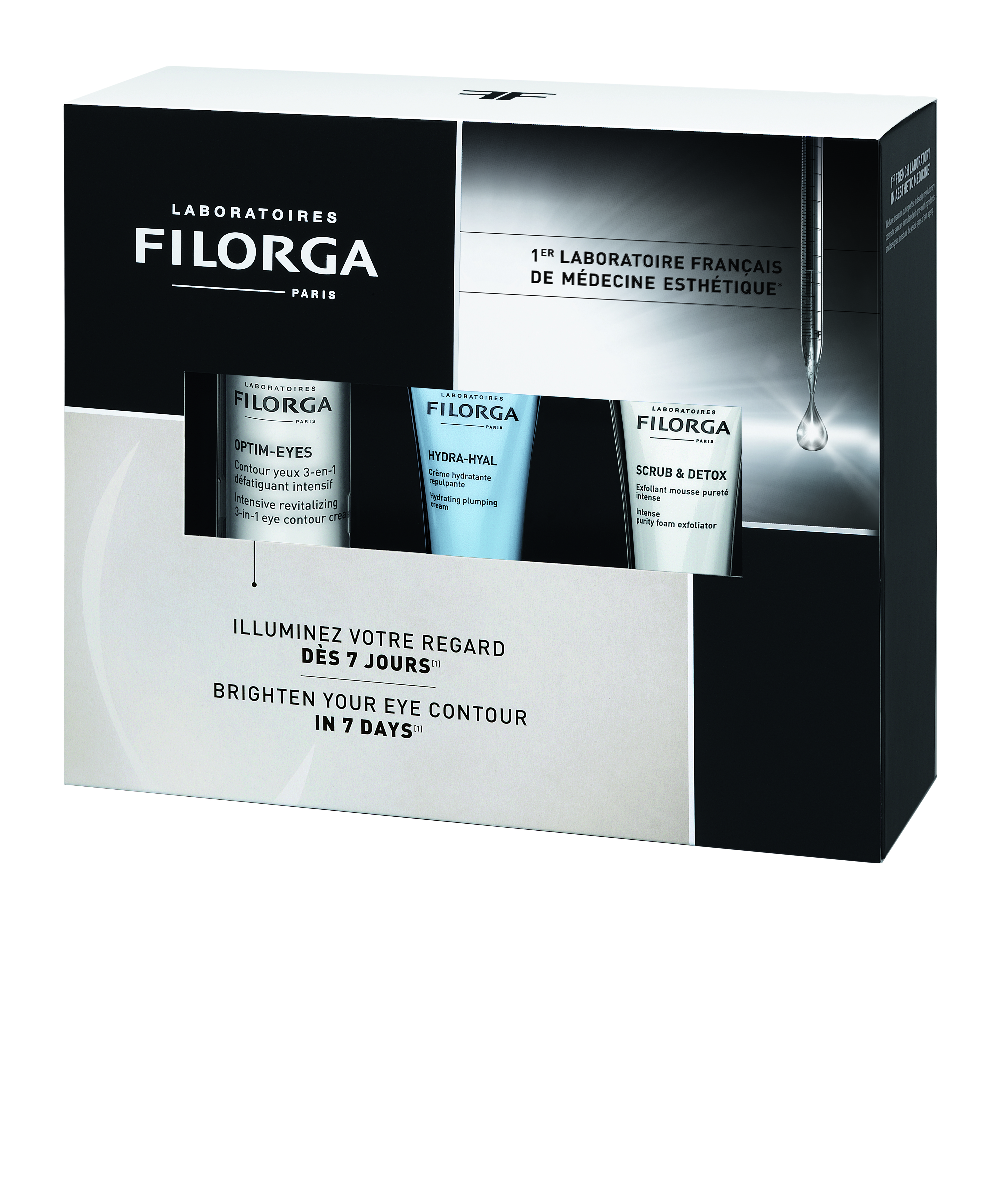 Набір Filorga: Крем для контуру очей Filorga Optim-Eyes Eye Contour, 15 мл + крем Filorga Hydra-Hyal, 15 мл + Скраб для обличчя Filorga Scrub&Detox, 15 мл - фото 2