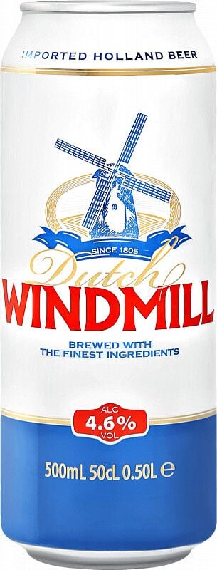 Пиво Dutch Windmill светлое, 4.6%, ж/б, 0.5 л - фото 1
