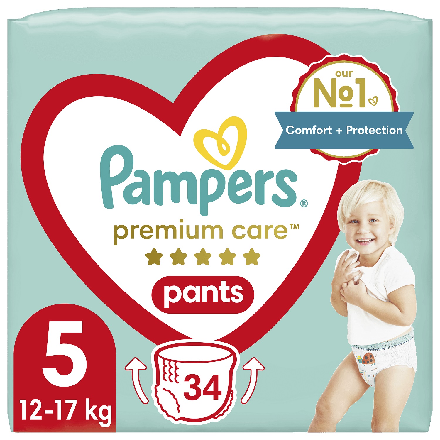 Підгузки-трусики Pampers Premium Care Pants 5 (12-17 кг), 34 шт. - фото 1