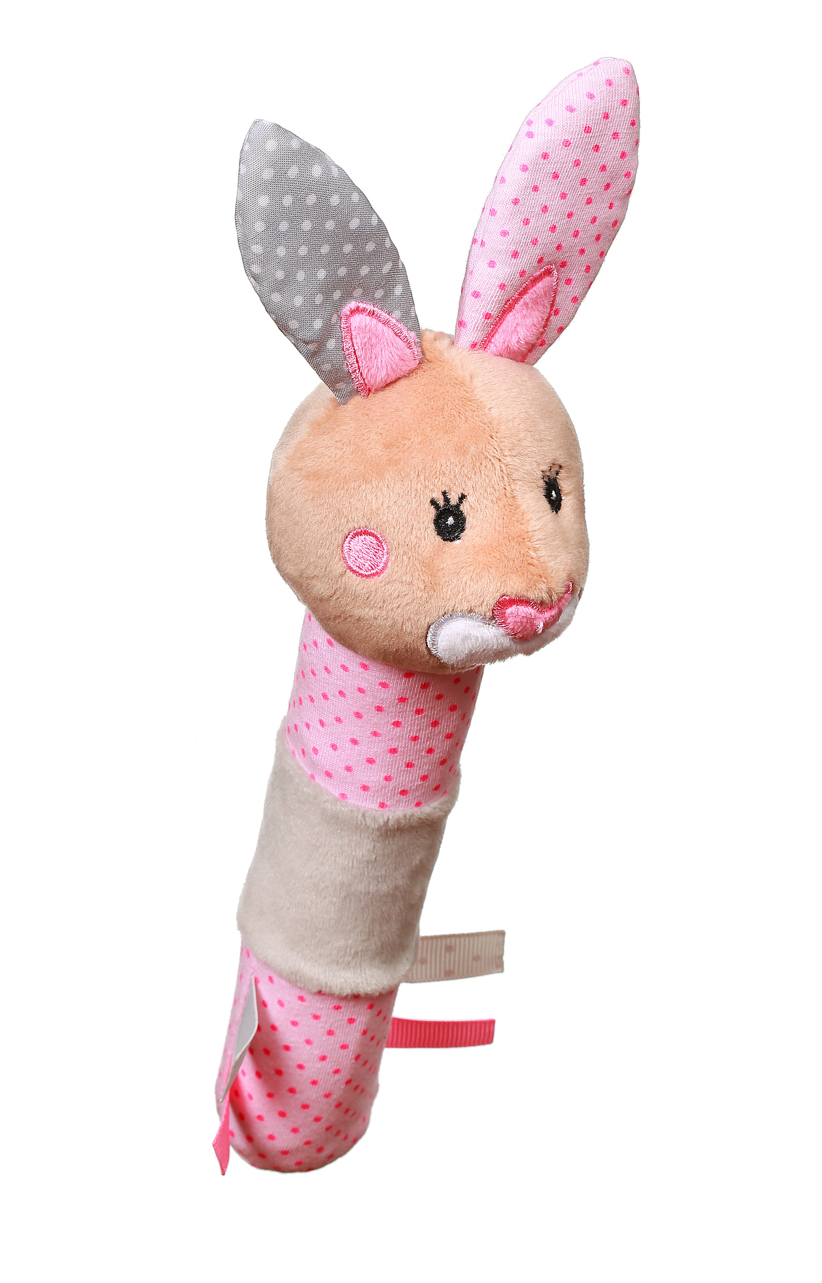 Іграшка-піщалка BabyOno Кролик Юлія, 24 см, рожевий (621) - фото 5