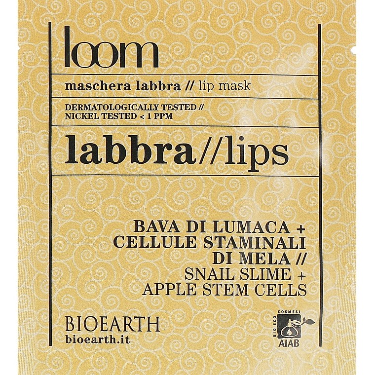 Маска для губ Bioearth Loom на основе муцина улитки и стволовых клеток яблока 3 мл - фото 1