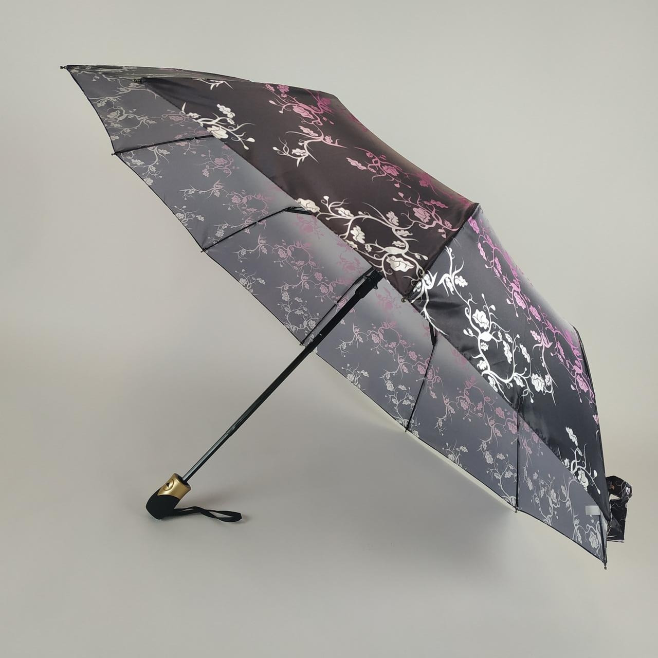 Женский складной зонтик полуавтомат S&L 102 см серый - фото 2