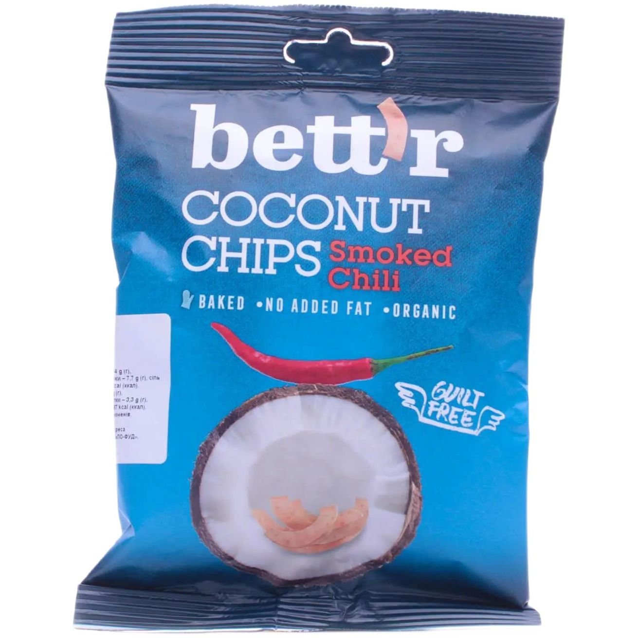 Чипси кокосові Bett'r з перцем чилі 40 г (762446) - фото 1