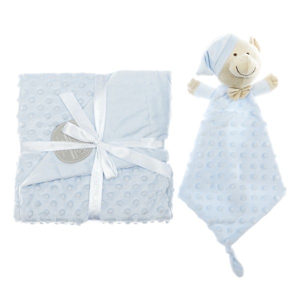 Плед с игрушкой-одеялом Interbaby Bubble Dou-Dou Bear Вlue, 110х80 см, голубой (8100218) - фото 1