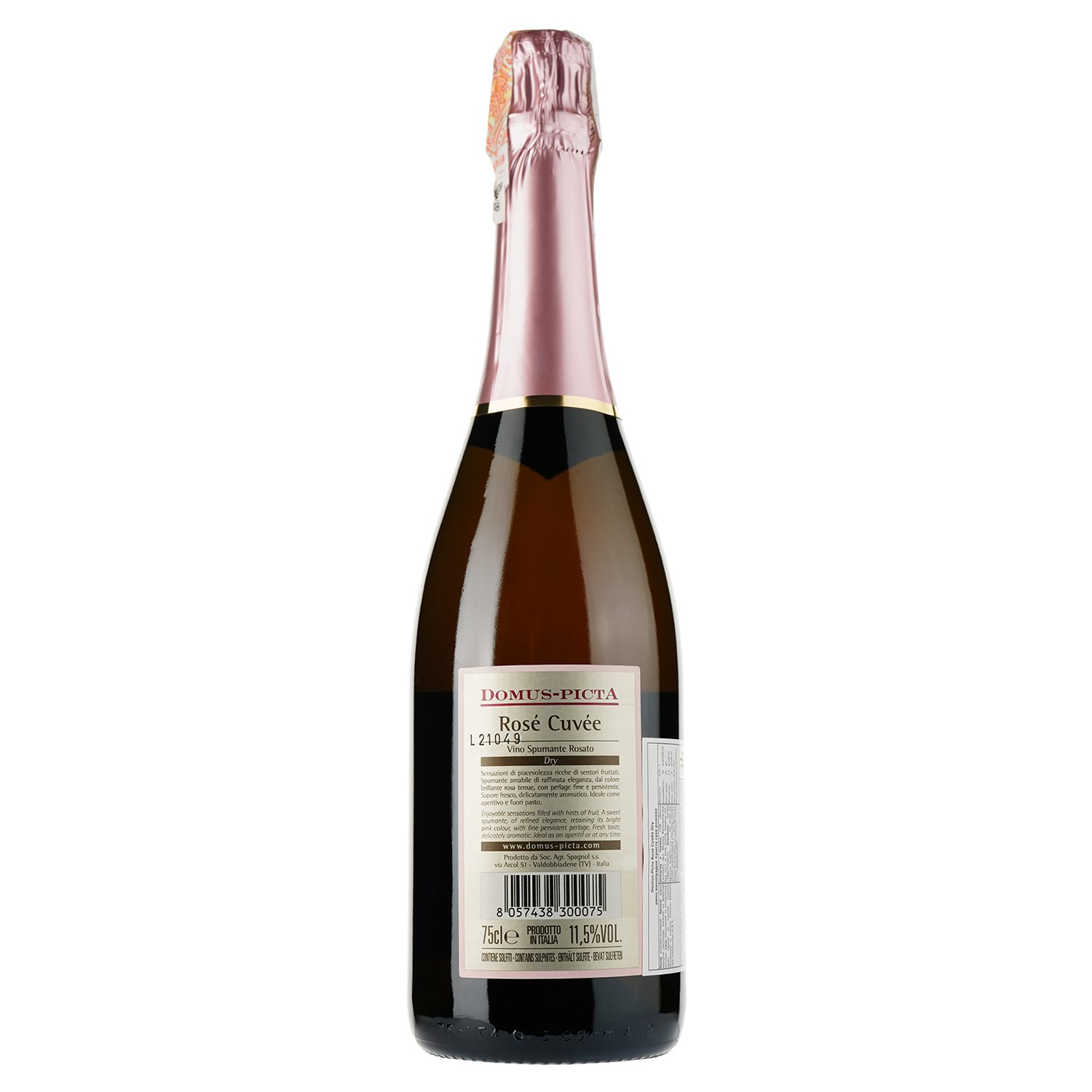 Ігристе вино Domus-pictA Rose Cuvee Dry, рожеве, сухе, 0,75 л - фото 2