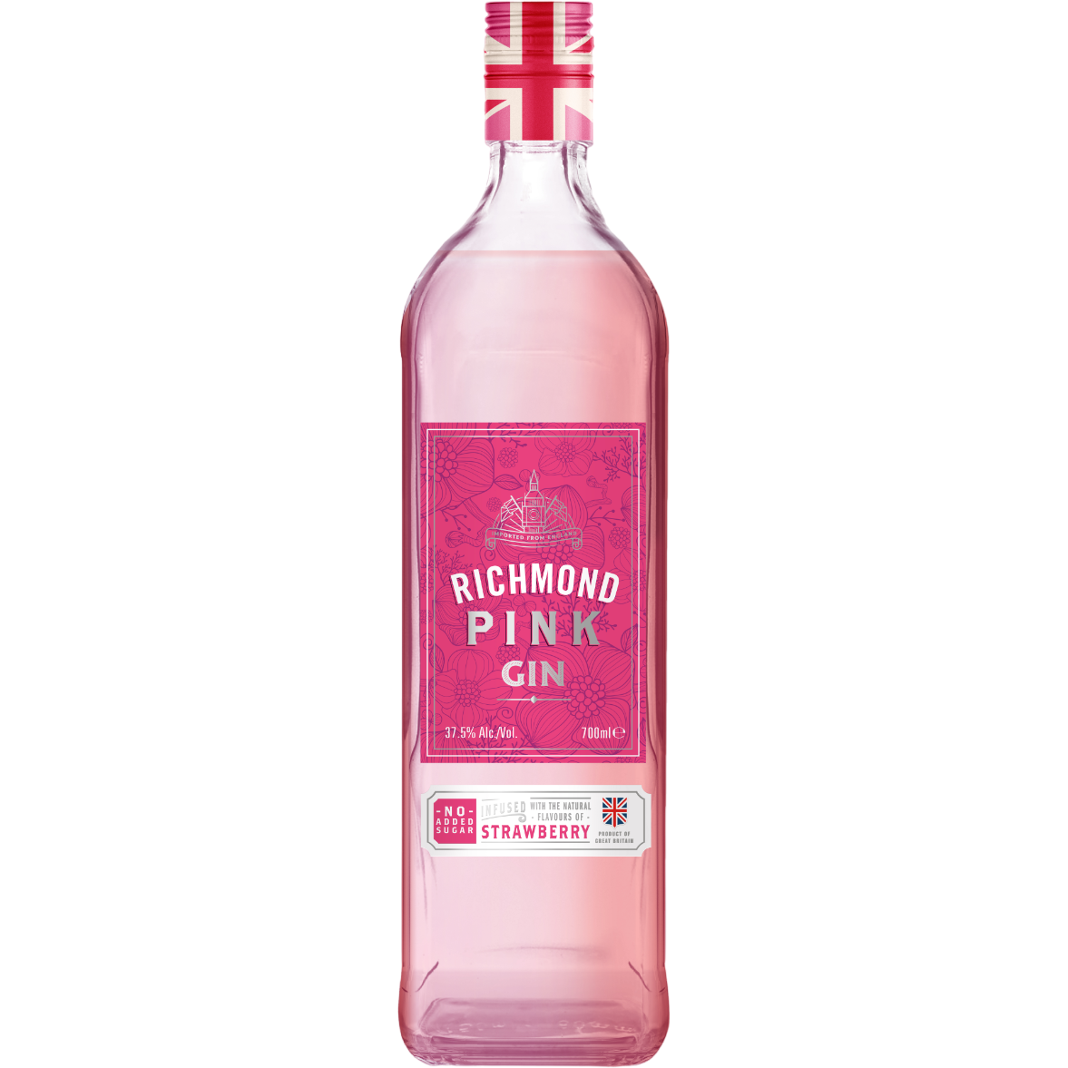 Джин Richmond Pink Gin, 37,5%, 0,7 л - фото 1