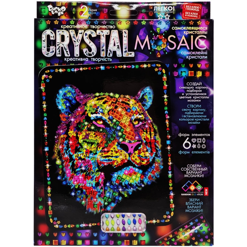 Набор для творчества Danko Toys Crystal mosaic Тигр 6 форм элементов (CRM-02-01) - фото 1