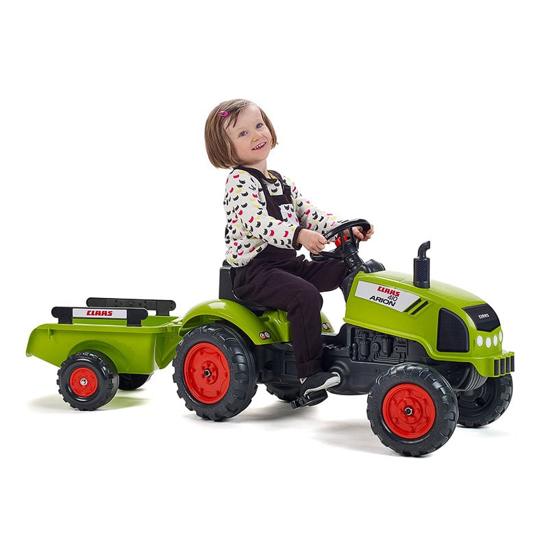 Трактор Falk 2041C Claas Arion на педалях с прицепом, зеленый (2041C) - фото 6