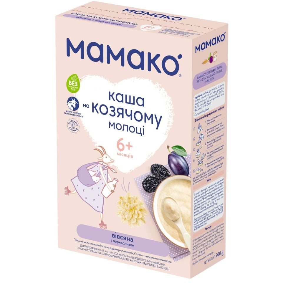 Photos - Baby Food Mamako Каша на козячому молоці МАМАКО Вівсяна з чорносливом 200 г 