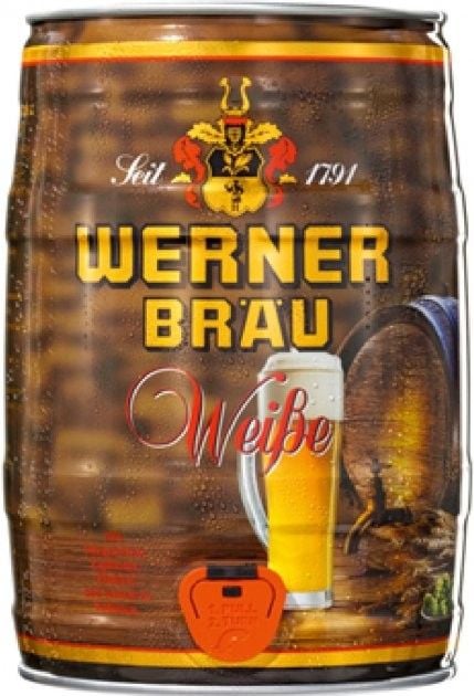 Пиво Werner Weissbier светлое, 5.4%, ж/б, 5 л - фото 1