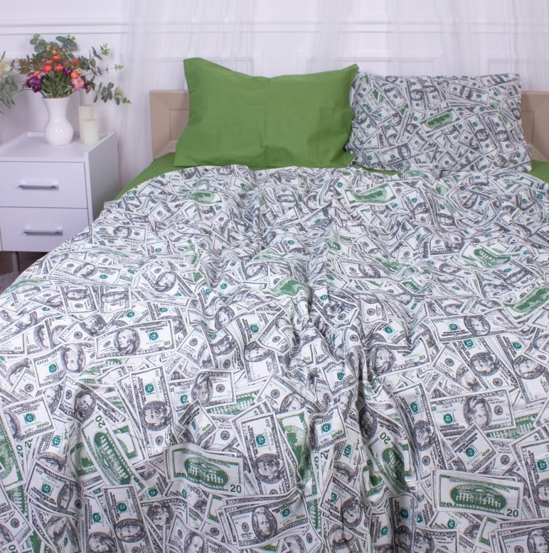 Комплект постельного белья MirSon Dollars, бязь, семейный - фото 1